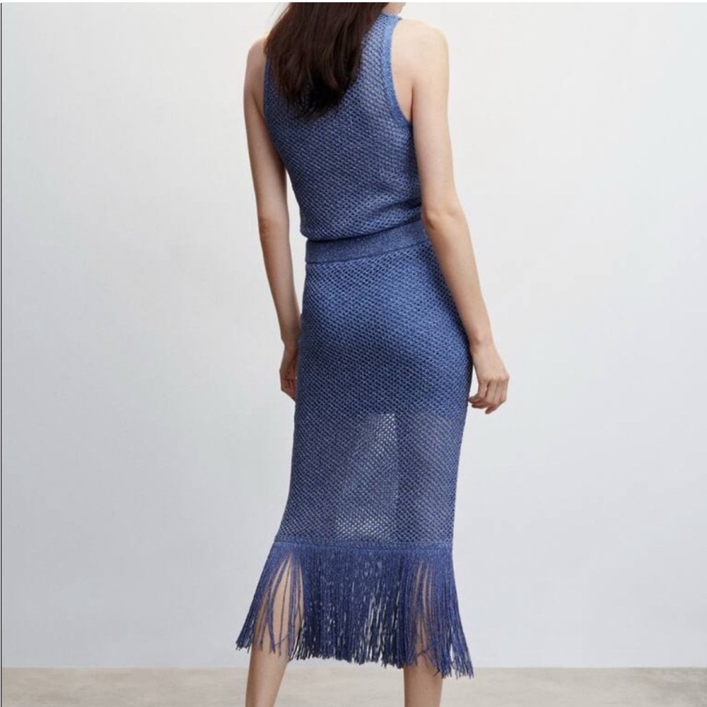Mango Metallic Blue Knit Set - Picture 5 of 5